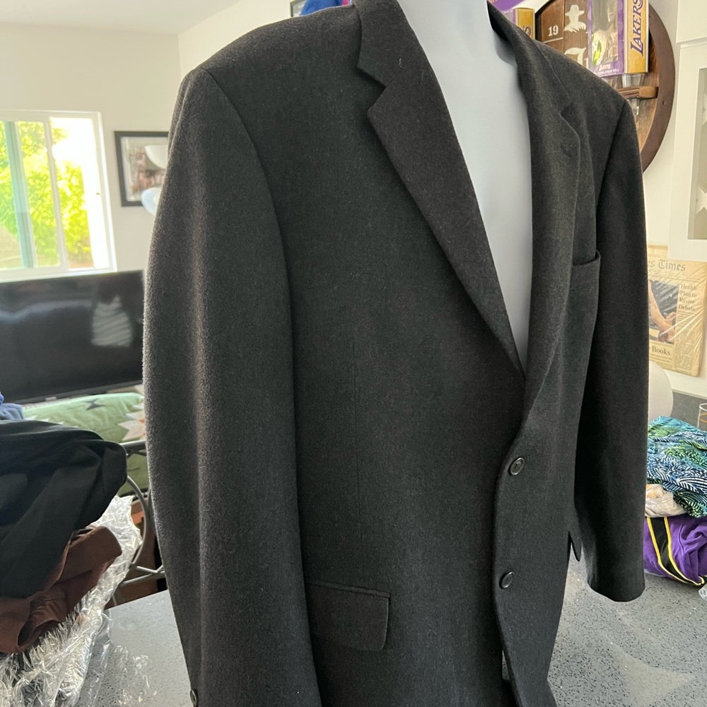 Pronto Uomo Men’s 100% Cashmere Blazer Sport Coat Dark Gray 48L 2 Button